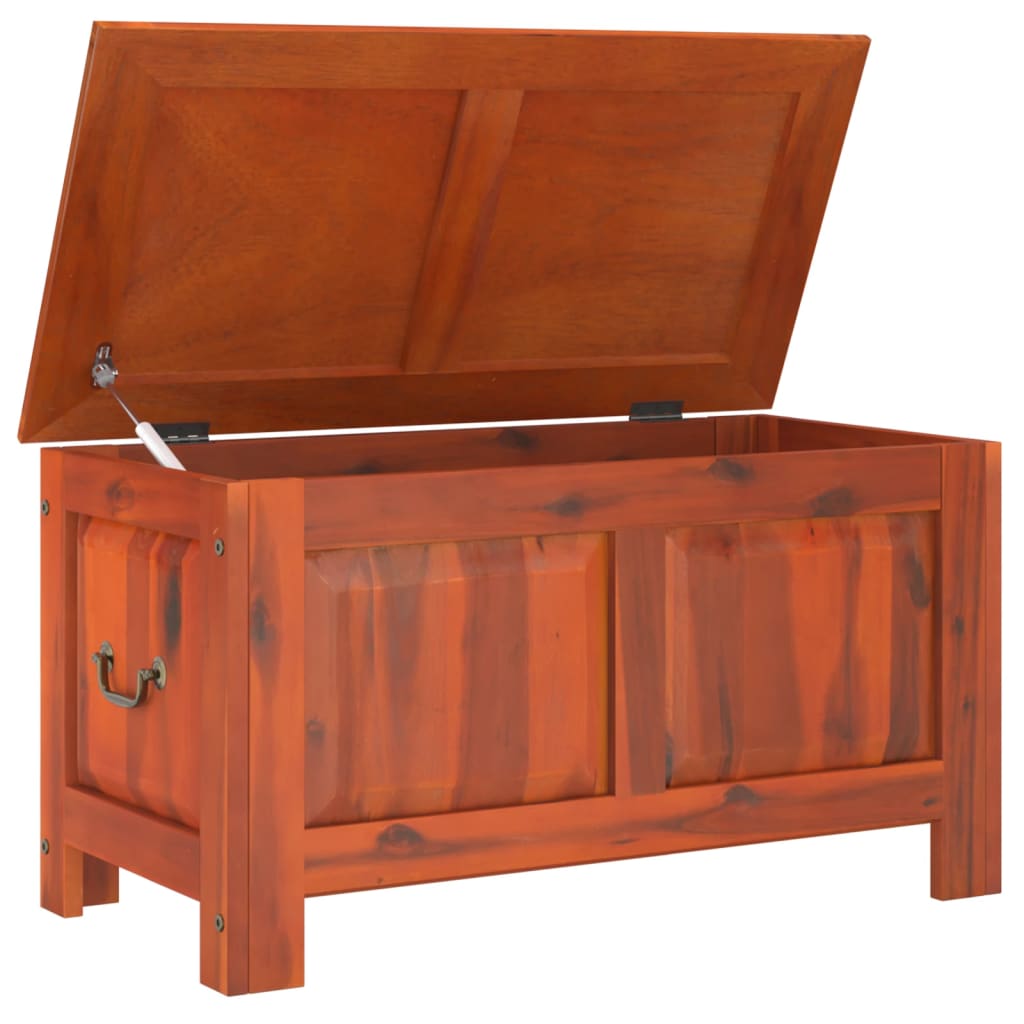 Cassapanca con Coperchio Marrone in Legno Massello di Acacia - homemem39