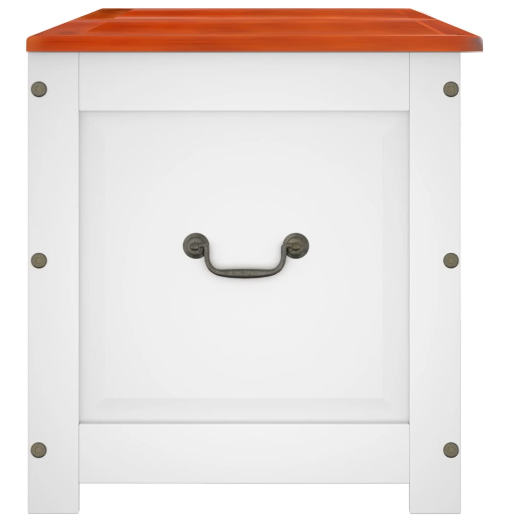 Cassapanca con Coperchio Marrone e Bianco Legno Massello Acacia - homemem39