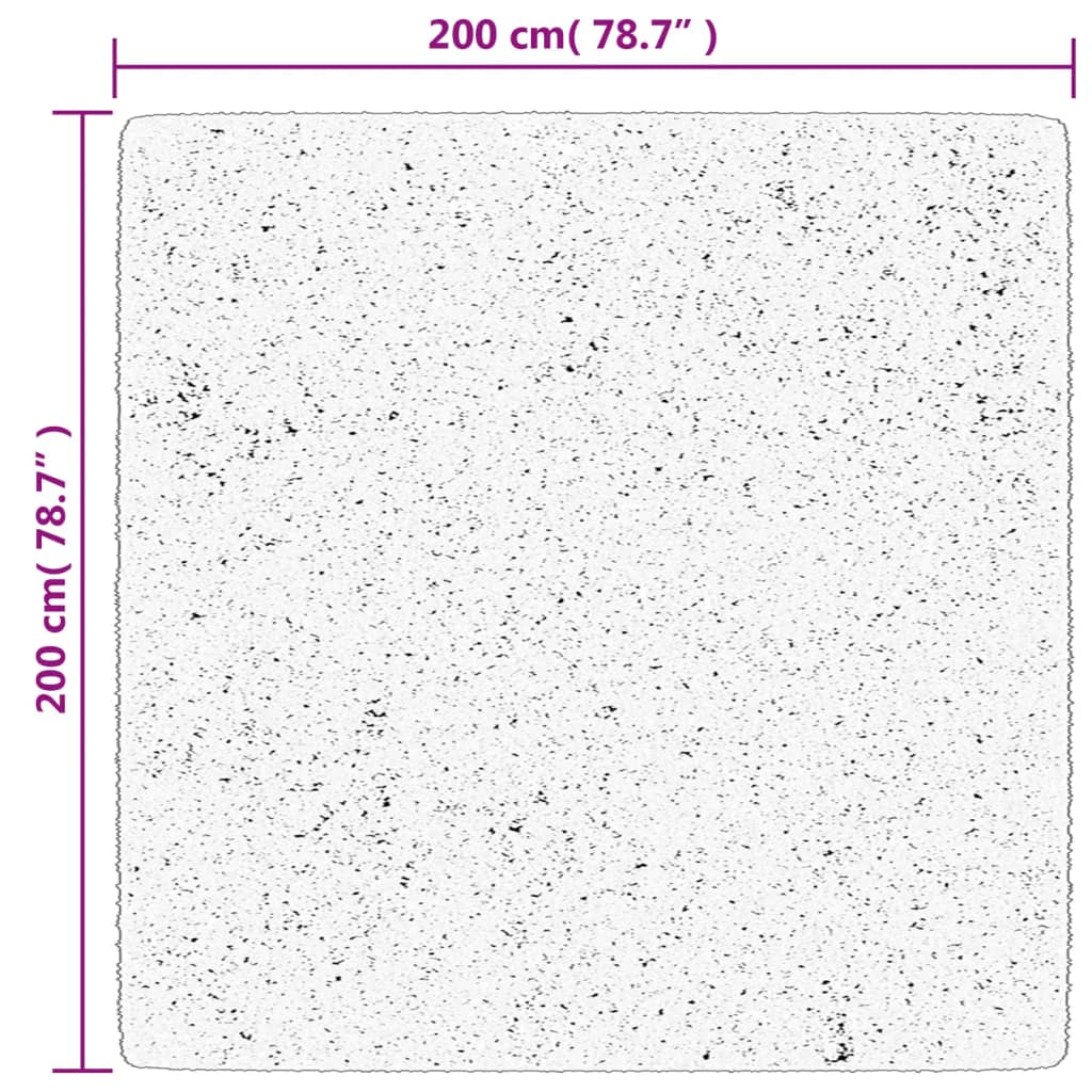 Tappeto Pelo Corto HUARTE Morbido Lavabile Antracite 200x200 cm | homemem39