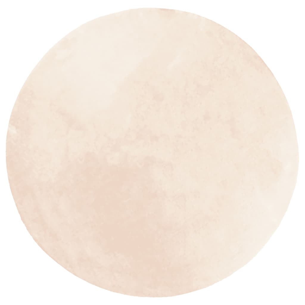 Tappeto a Pelo Corto HUARTE Morbido e Lavabile Beige Ø 80 cm - homemem39
