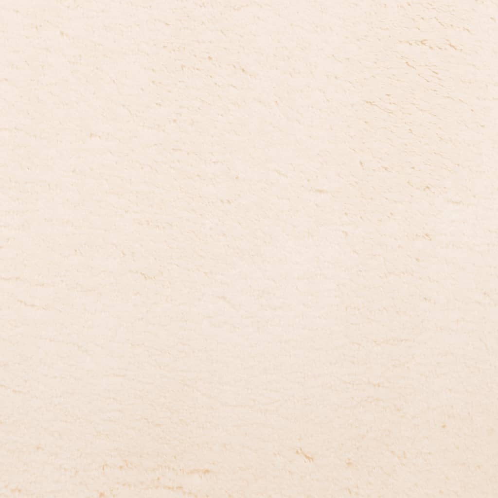 Tappeto a Pelo Corto HUARTE Morbido e Lavabile Beige Ø 80 cm - homemem39