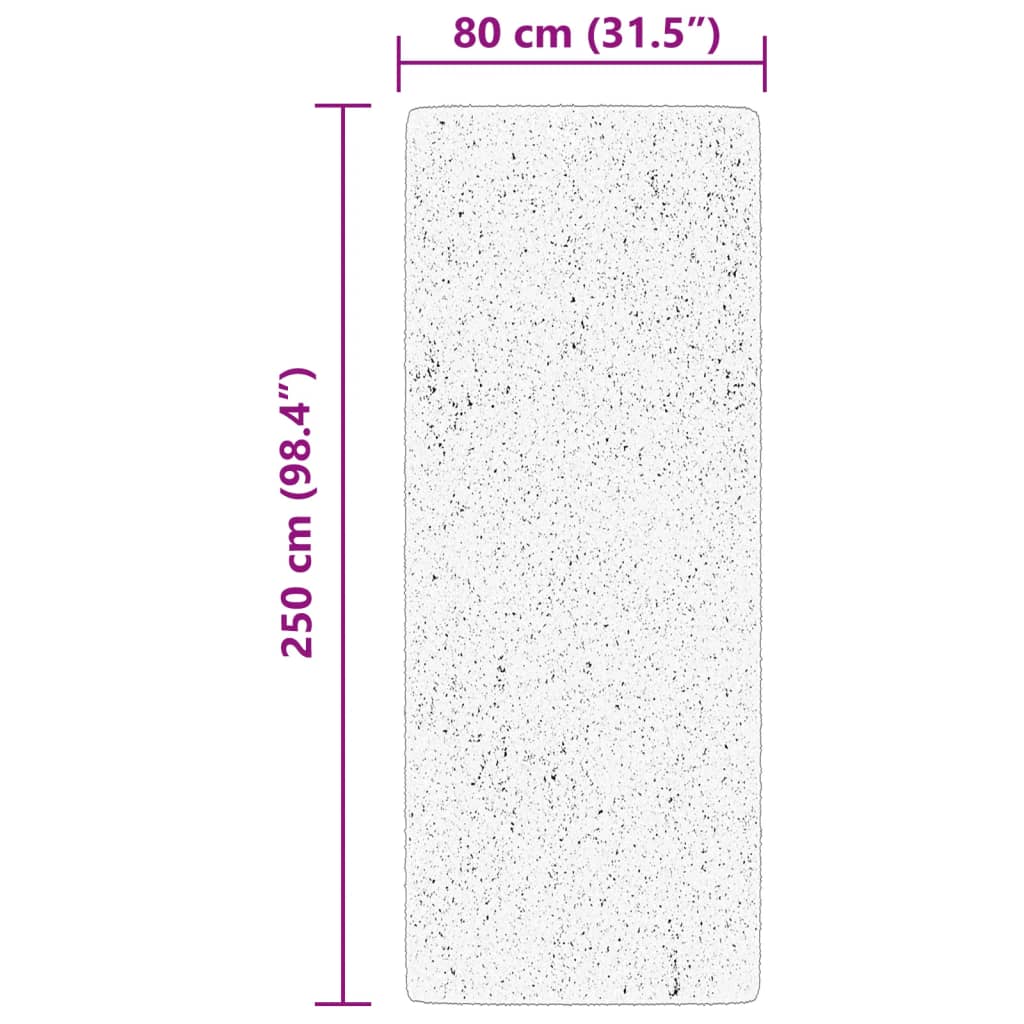 Tappeto a Pelo Corto HUARTE Morbido e Lavabile Crema 80x250 cm