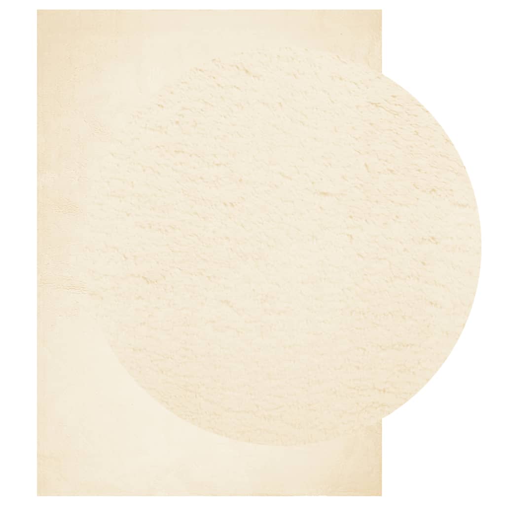 Tappeto a Pelo Corto HUARTE Morbido e Lavabile Crema 120x170 cm - homemem39