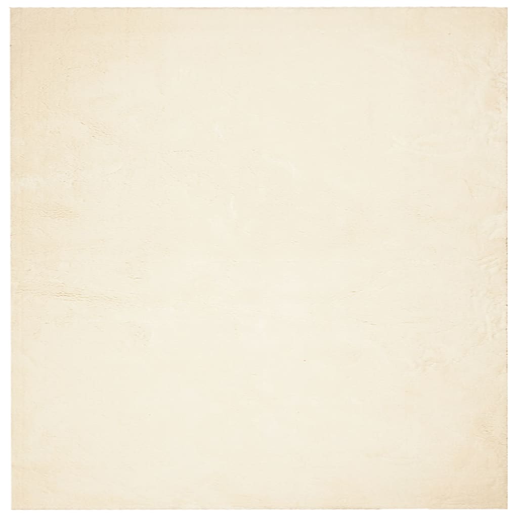 Tappeto a Pelo Corto HUARTE Morbido e Lavabile Crema 160x160 cm - homemem39