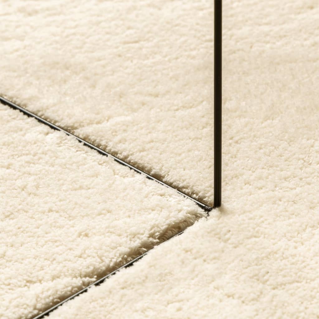 Tappeto a Pelo Corto HUARTE Morbido e Lavabile Crema 160x160 cm - homemem39