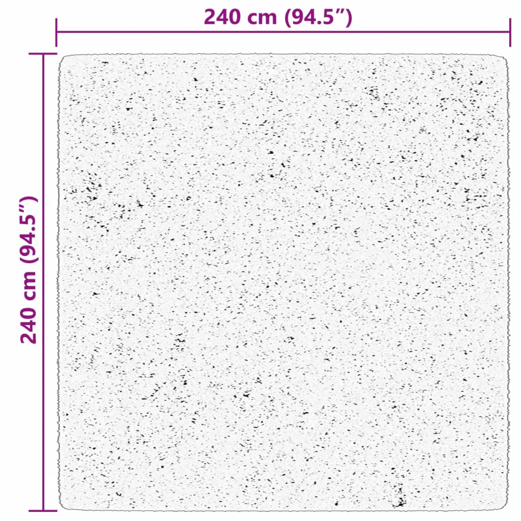Tappeto a Pelo Corto HUARTE Morbido e Lavabile Crema 240x240 cm | homemem39
