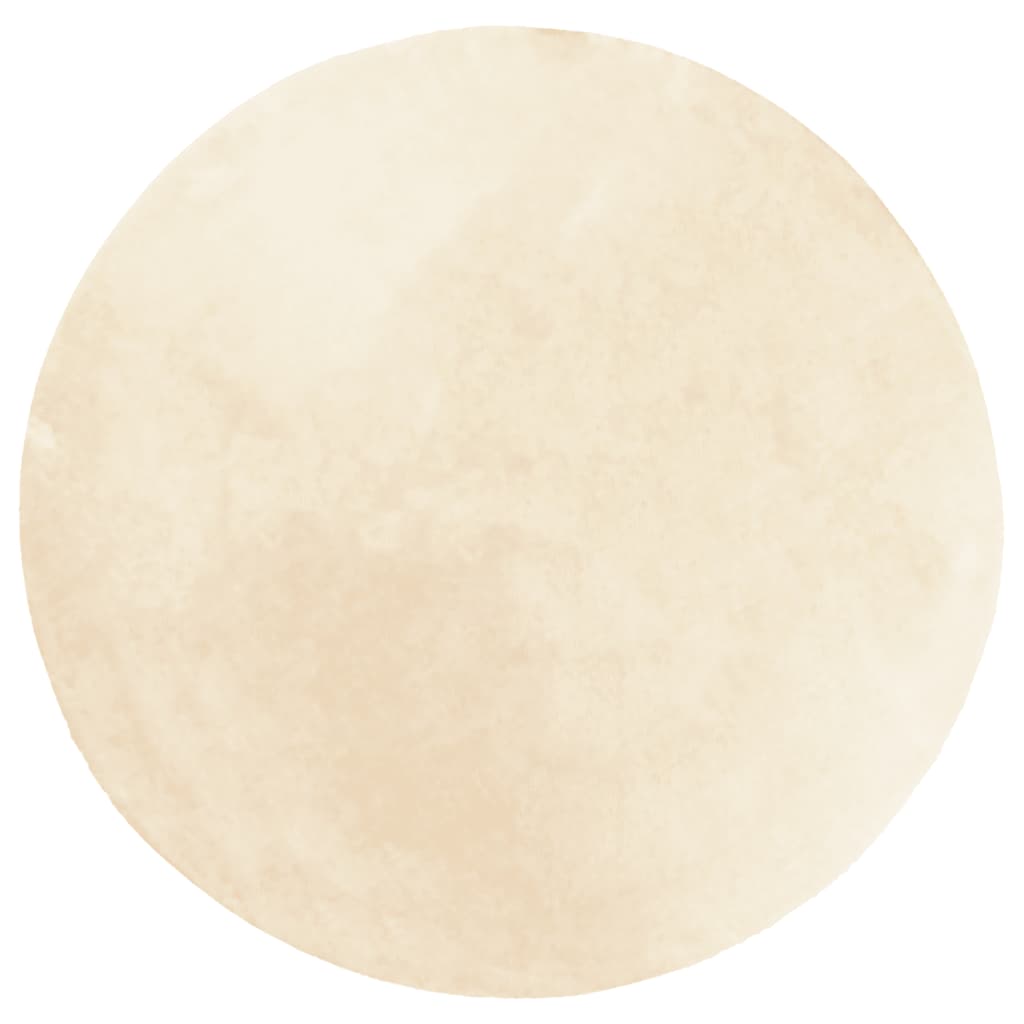 Tappeto a Pelo Corto HUARTE Morbido e Lavabile Crema Ø 100 cm - homemem39