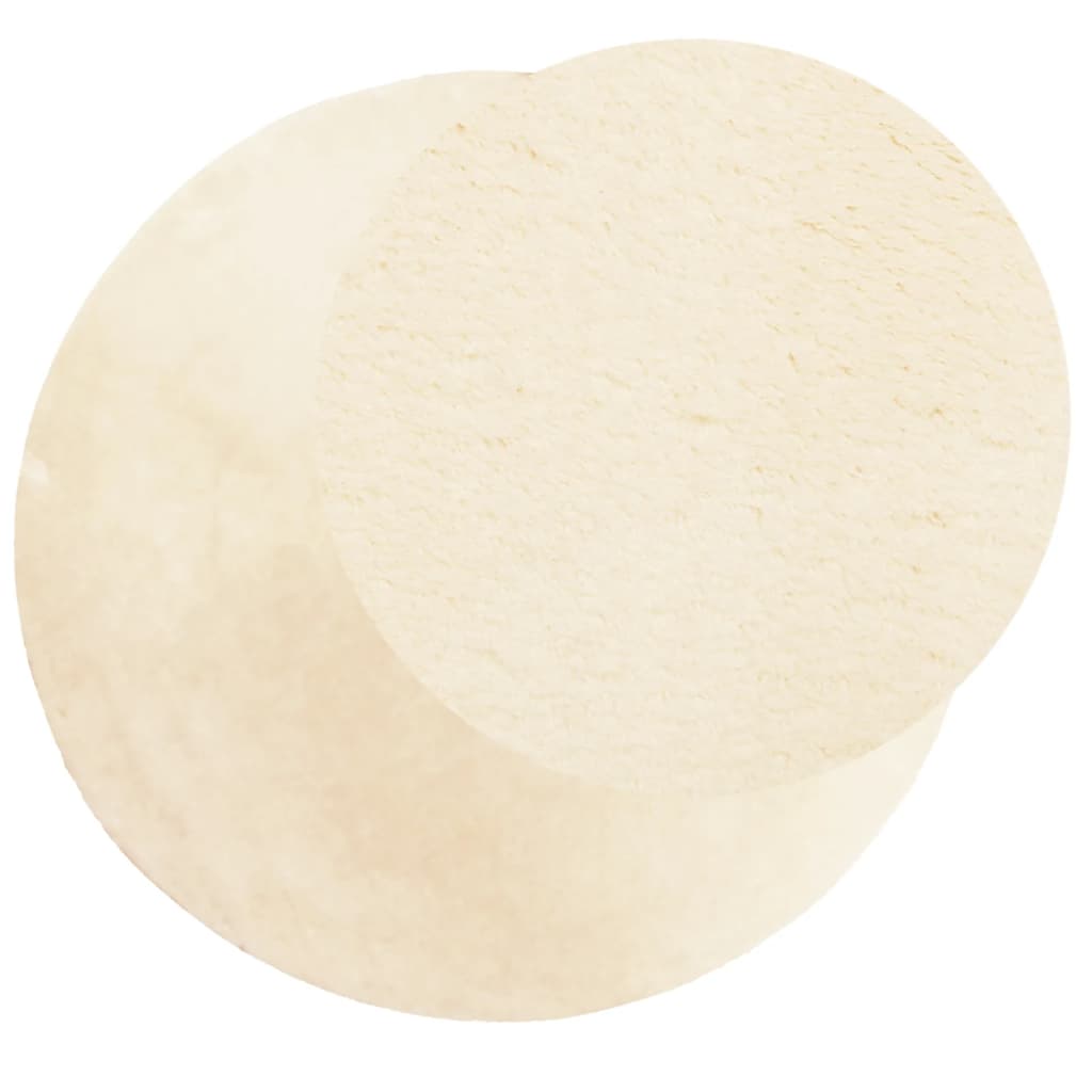 Tappeto a Pelo Corto HUARTE Morbido e Lavabile Crema Ø 100 cm - homemem39