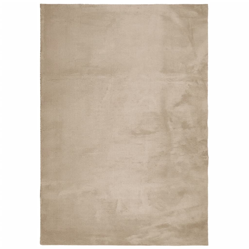 Tappeto a Pelo Corto HUARTE Morbido e Lavabile Sabbia 140x200cm - homemem39