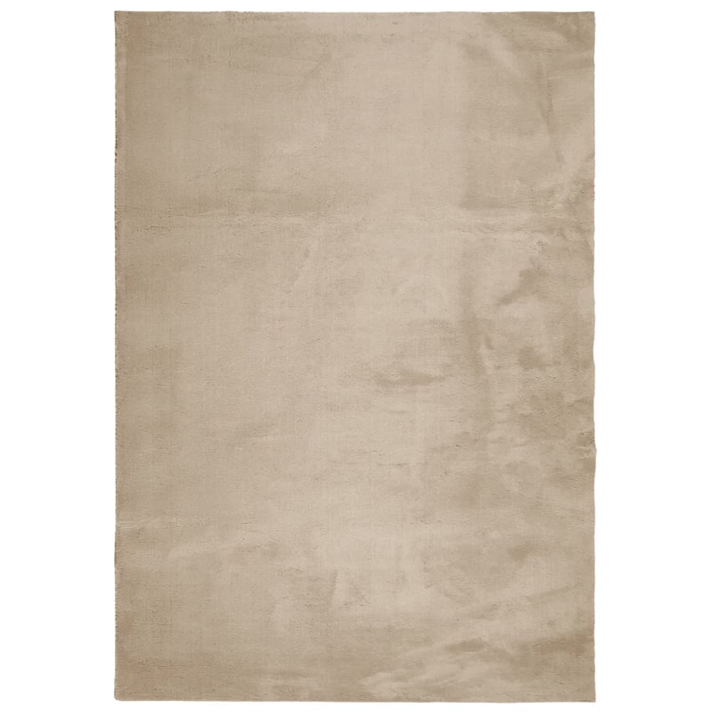 Tappeto a Pelo Corto HUARTE Morbido e Lavabile Sabbia 160x230cm - homemem39