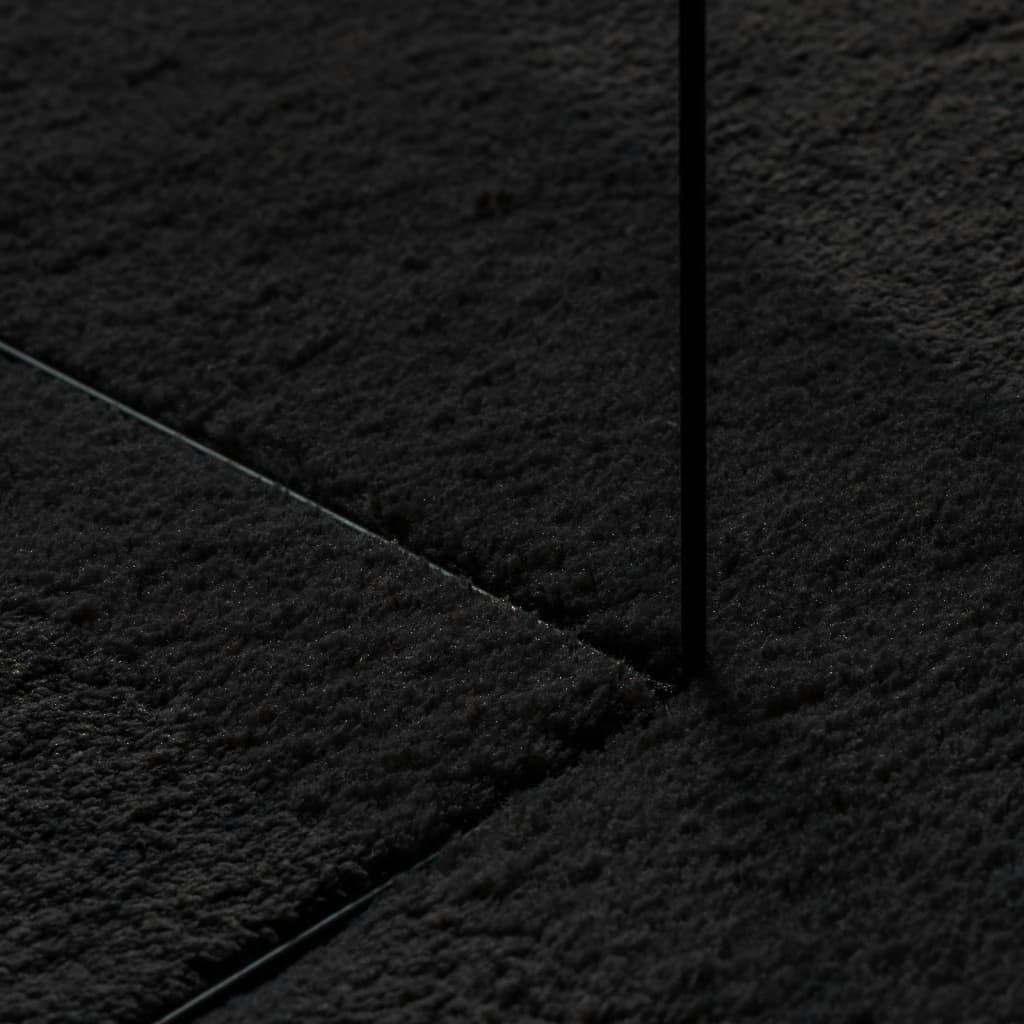 Tappeto a Pelo Corto HUARTE Morbido e Lavabile Nero 120x170cm - homemem39