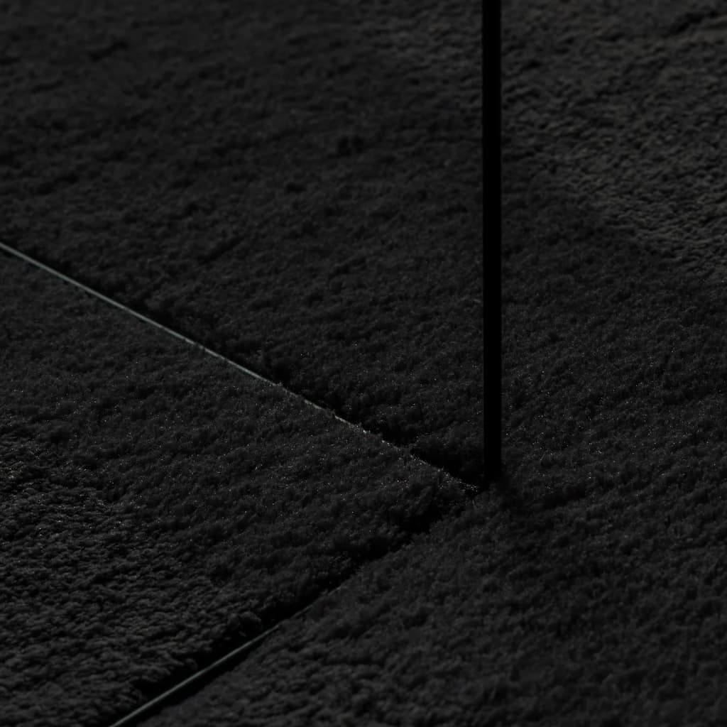 Tappeto a Pelo Corto HUARTE Morbido e Lavabile Nero 140x200cm - homemem39