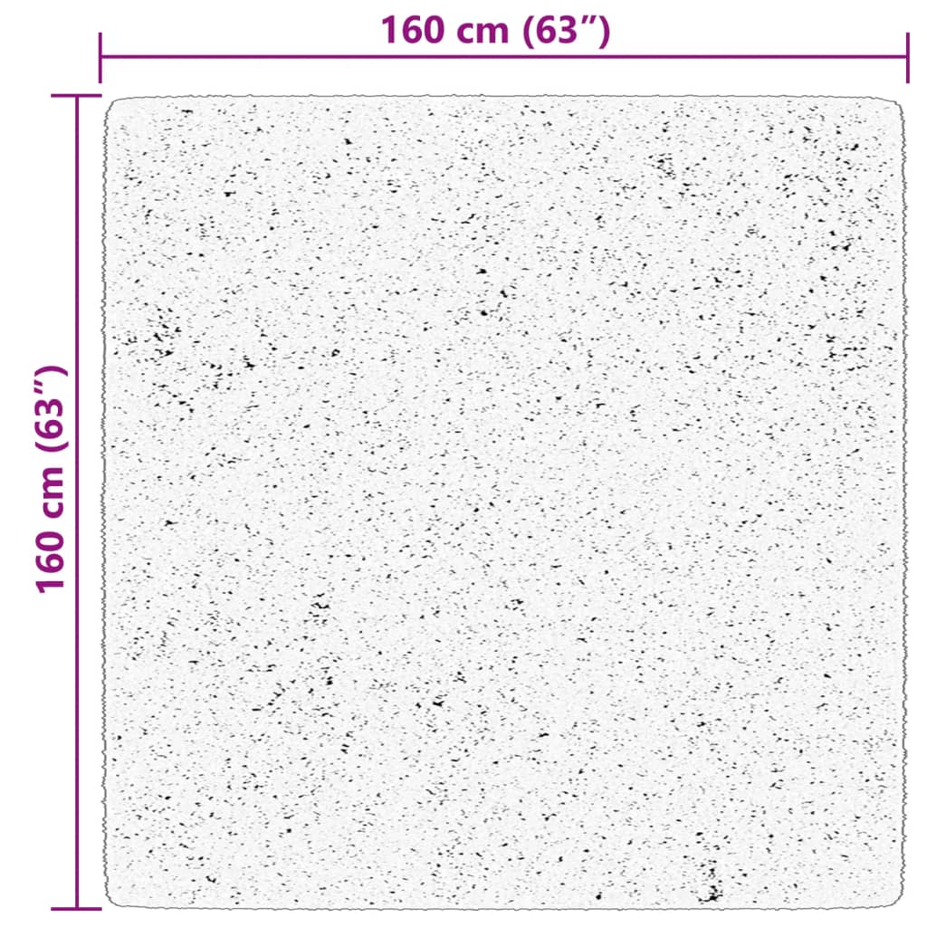 Tappeto a Pelo Corto HUARTE Morbido e Lavabile Nero 160x160cm | homemem39
