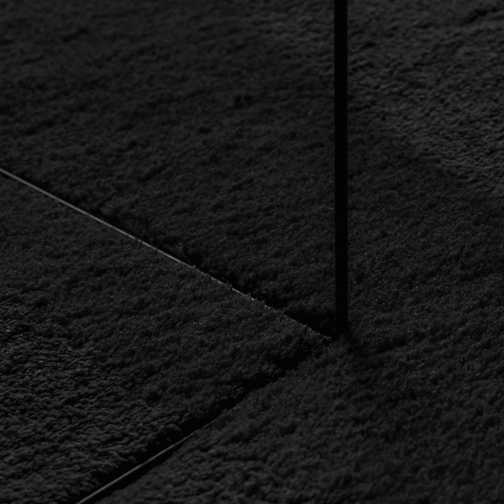 Tappeto a Pelo Corto HUARTE Morbido e Lavabile Nero 160x230cm - homemem39