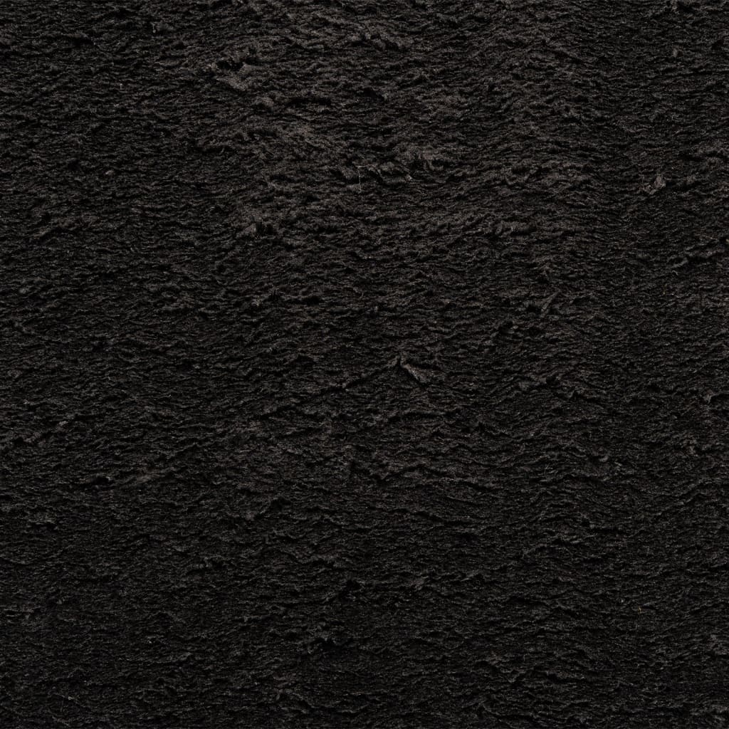 Tappeto a Pelo Corto HUARTE Morbido e Lavabile Nero 160x230cm - homemem39