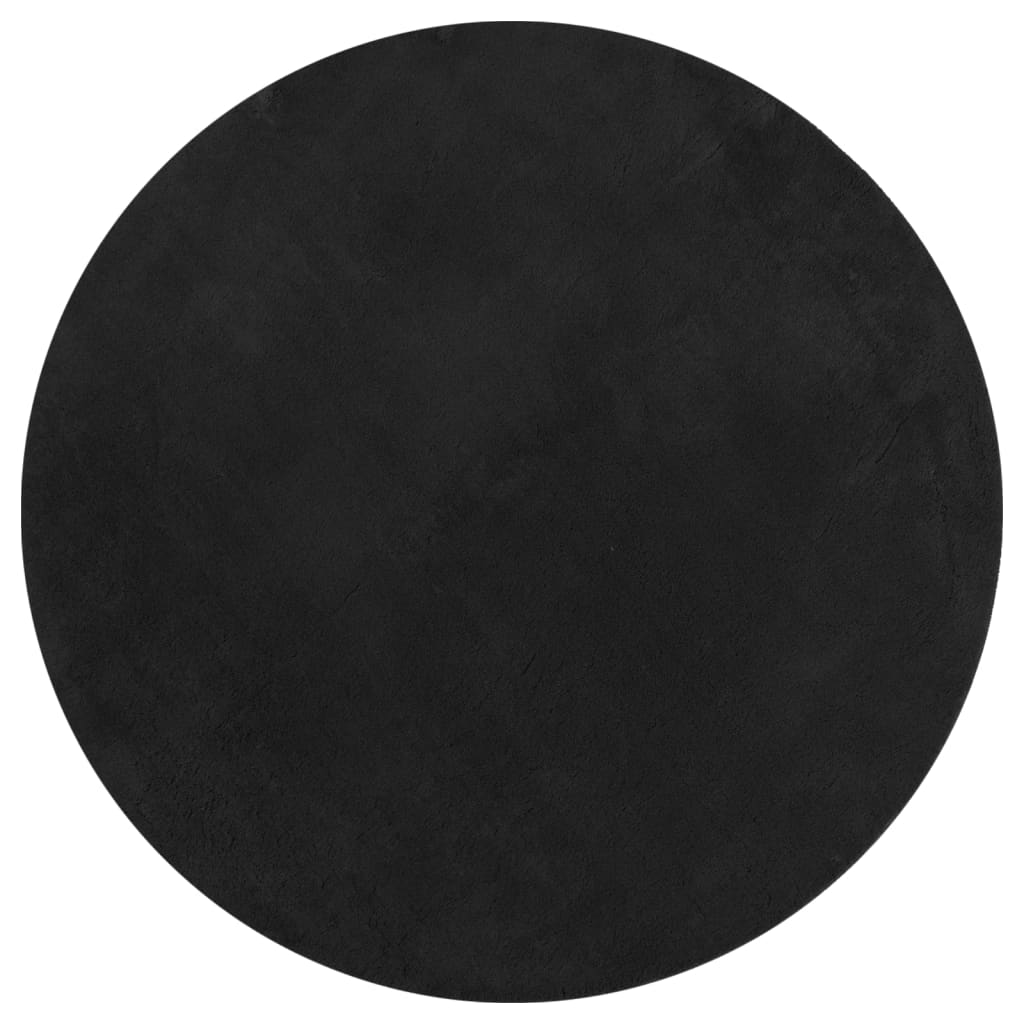 Tappeto a Pelo Corto HUARTE Morbido e Lavabile Nero Ø 160 cm - homemem39