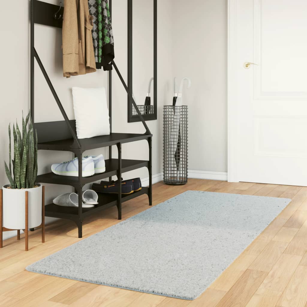 Tappeto a Pelo Corto HUARTE Morbido e Lavabile Blu 80x200 cm - homemem39