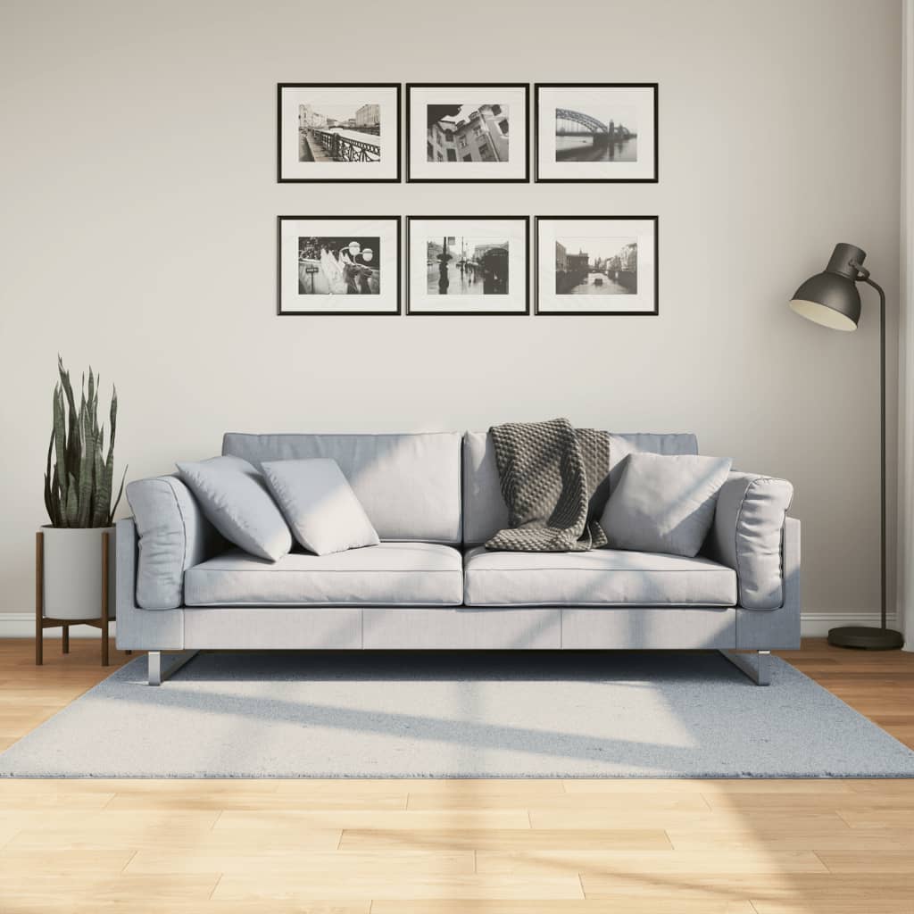 Tappeto a Pelo Corto HUARTE Morbido e Lavabile Blu 120x170 cm - homemem39
