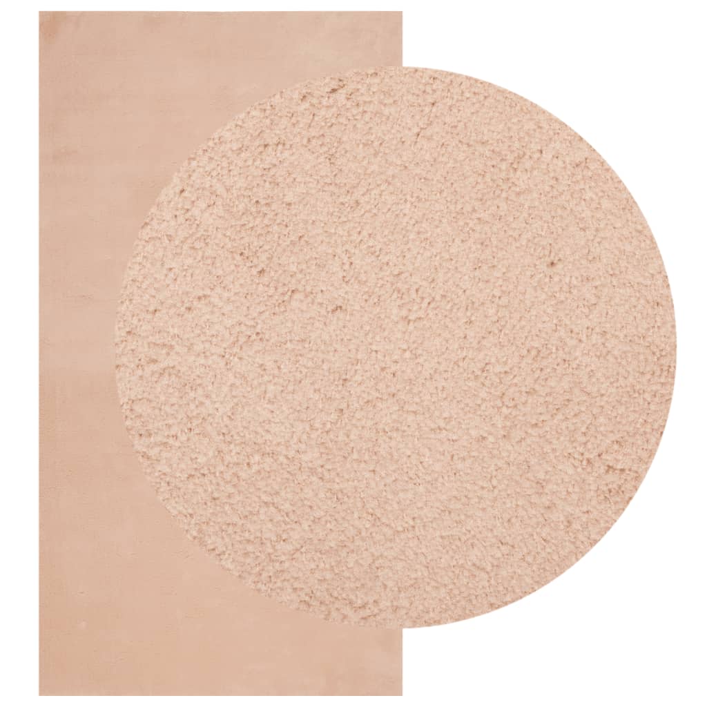 Tappeto a Pelo Corto HUARTE Morbido e Lavabile Rosato 80x150 cm - homemem39