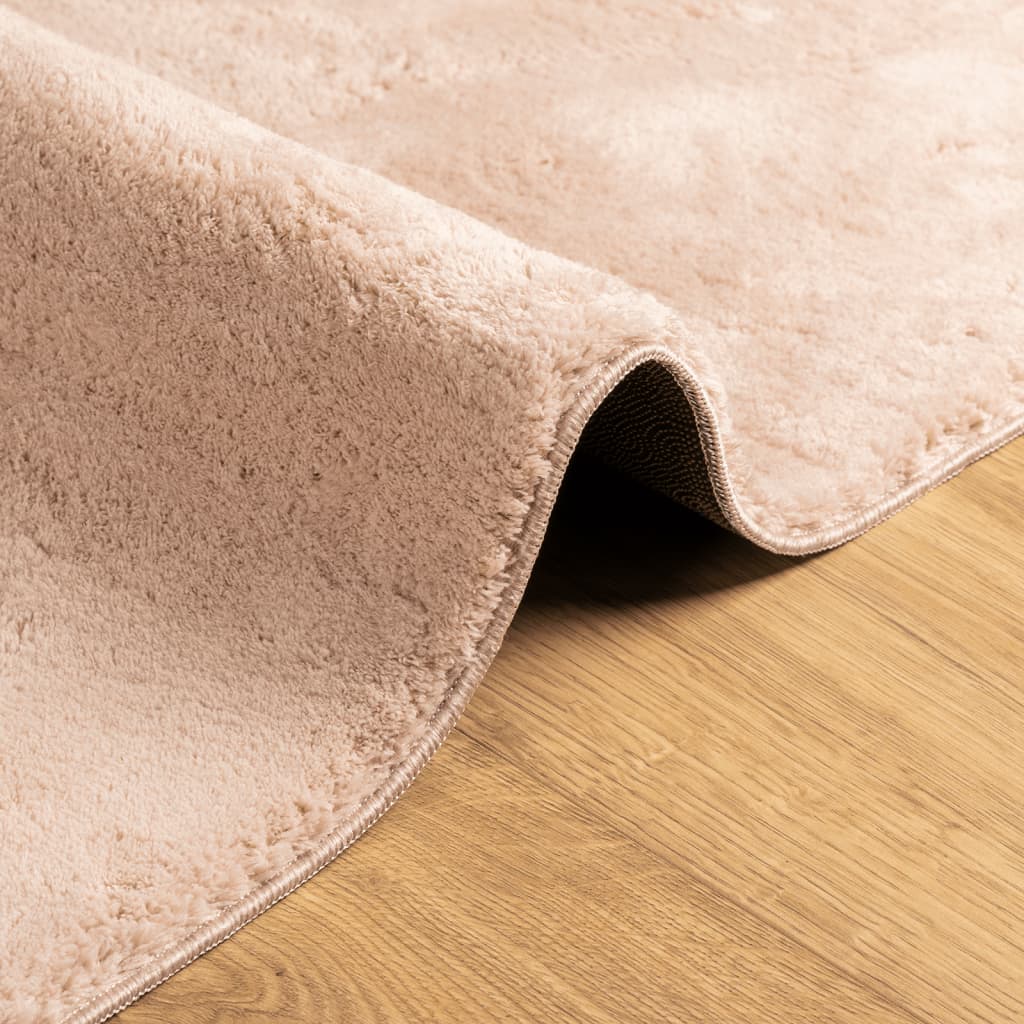 Tappeto a Pelo Corto HUARTE Morbido e Lavabile Rosato 80x150 cm - homemem39