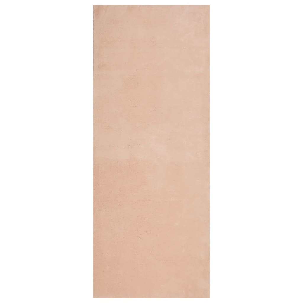 Tappeto a Pelo Corto HUARTE Morbido e Lavabile Rosato 80x200 cm - homemem39