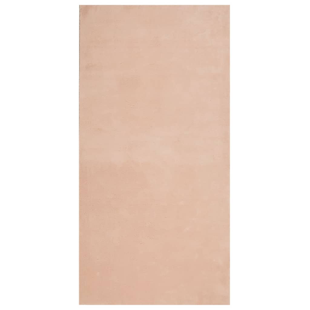 Tappeto a Pelo Corto HUARTE Morbido e Lavabile Rosato 100x200cm - homemem39