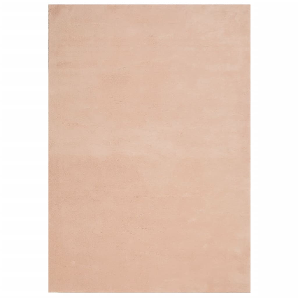 Tappeto a Pelo Corto HUARTE Morbido e Lavabile Rosato 140x200cm - homemem39