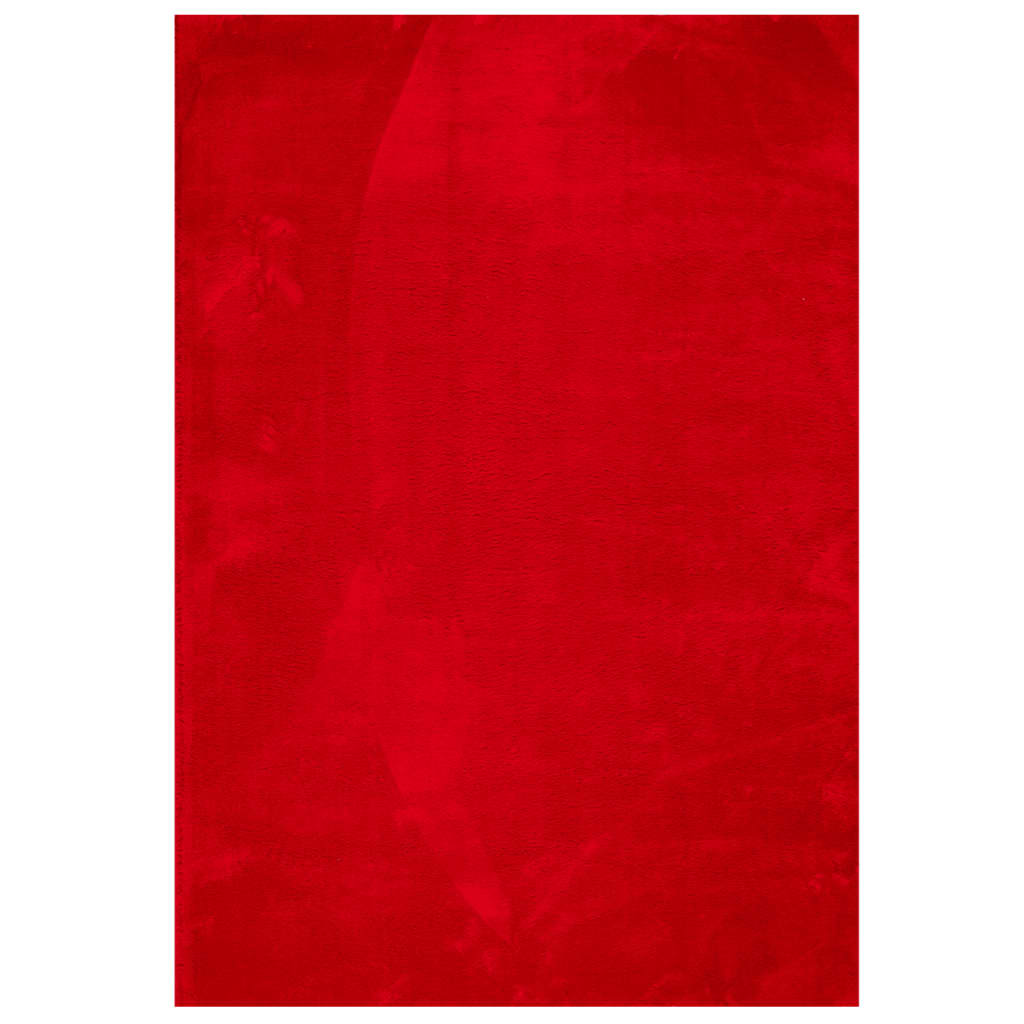 Tappeto a Pelo Corto HUARTE Morbido e Lavabile Rosso 120x170cm - homemem39