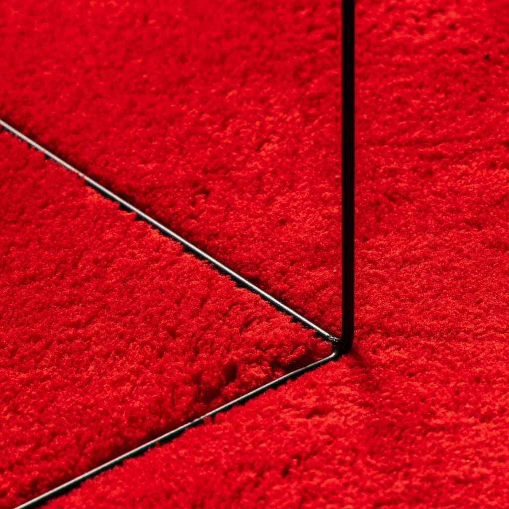 Tappeto a Pelo Corto HUARTE Morbido e Lavabile Rosso 120x170cm - homemem39