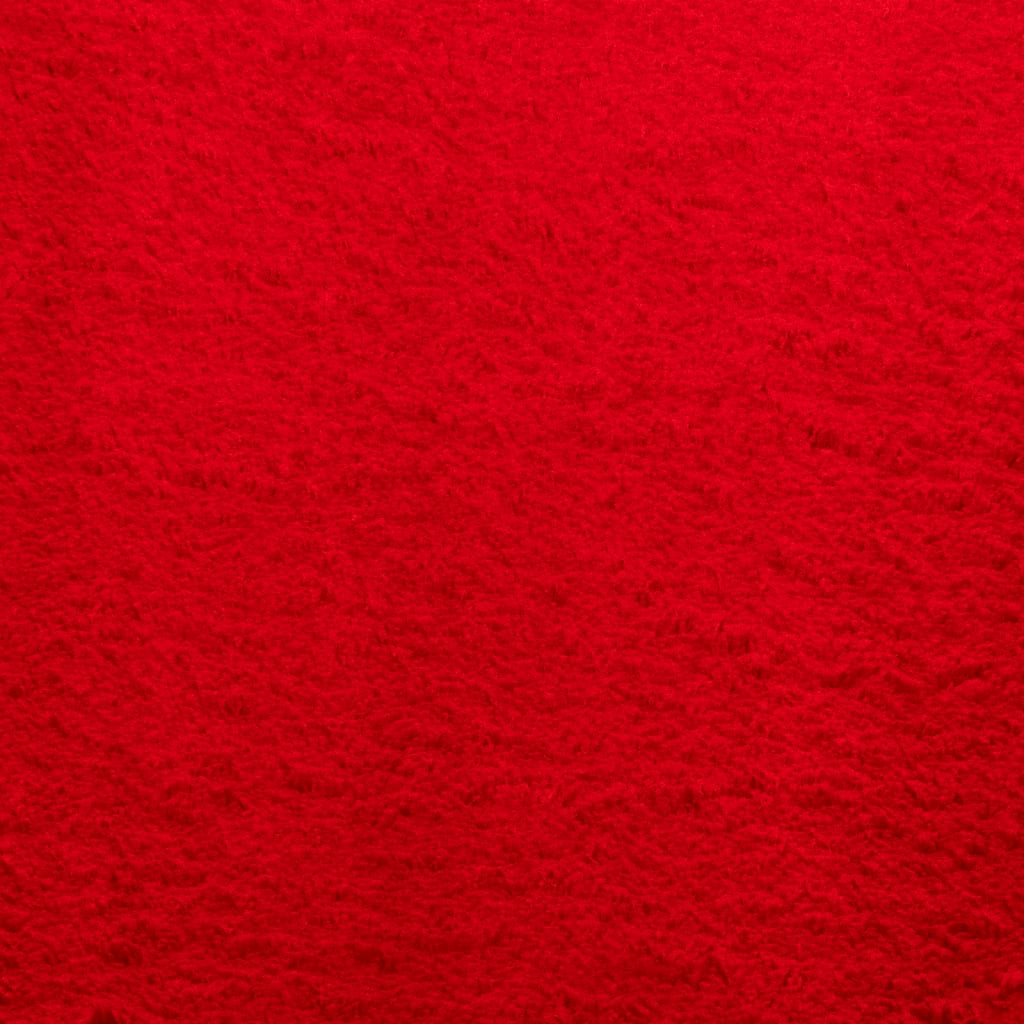 Tappeto a Pelo Corto HUARTE Morbido e Lavabile Rosso 140x200cm - homemem39