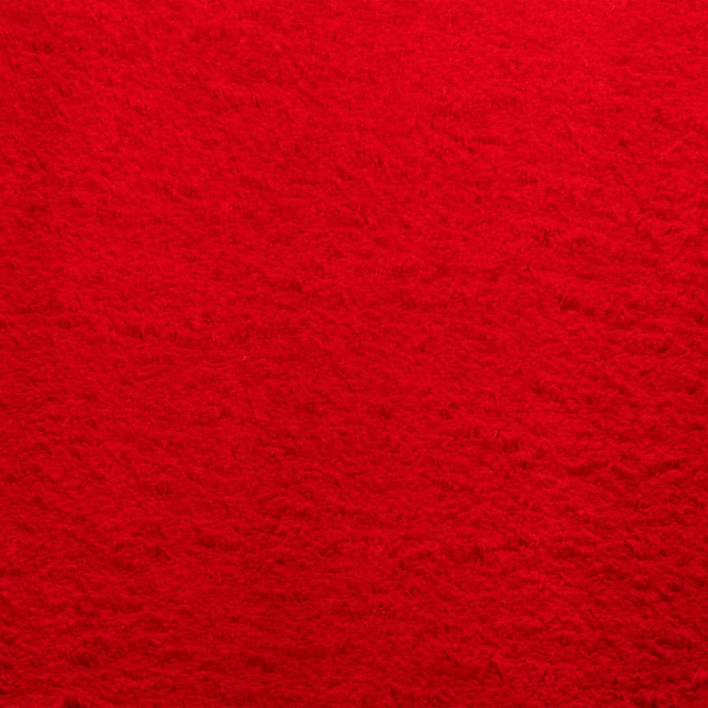 Tappeto a Pelo Corto HUARTE Morbido e Lavabile Rosso 160x160cm - homemem39