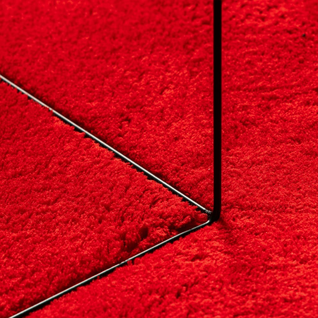 Tappeto a Pelo Corto HUARTE Morbido e Lavabile Rosso 160x230cm - homemem39