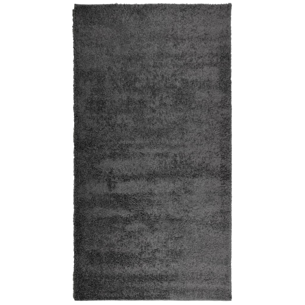 Tappeto Shaggy PAMPLONA a Pelo Lungo Moderno Antracite 80x150cm - homemem39