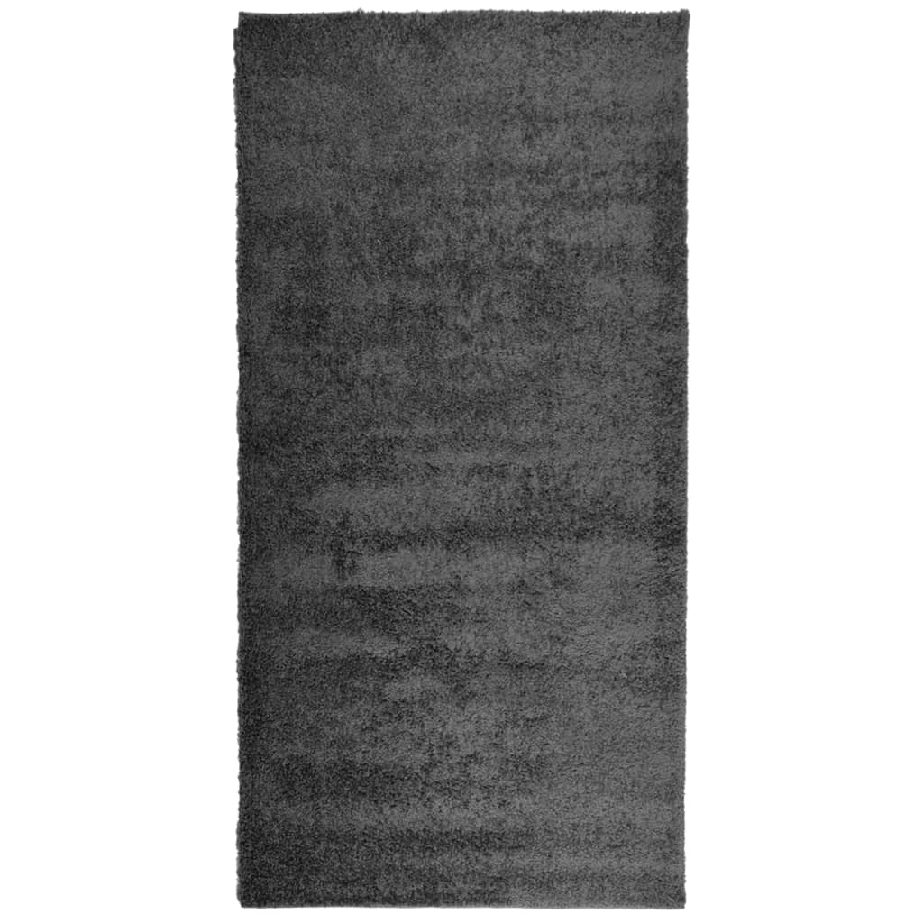 Tappeto Shaggy PAMPLONA Pelo Lungo Moderno Antracite 100x200cm - homemem39