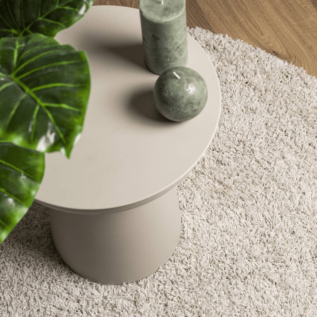 Tappeto Shaggy PAMPLONA a Pelo Lungo Moderno Crema Ø 80 cm - homemem39