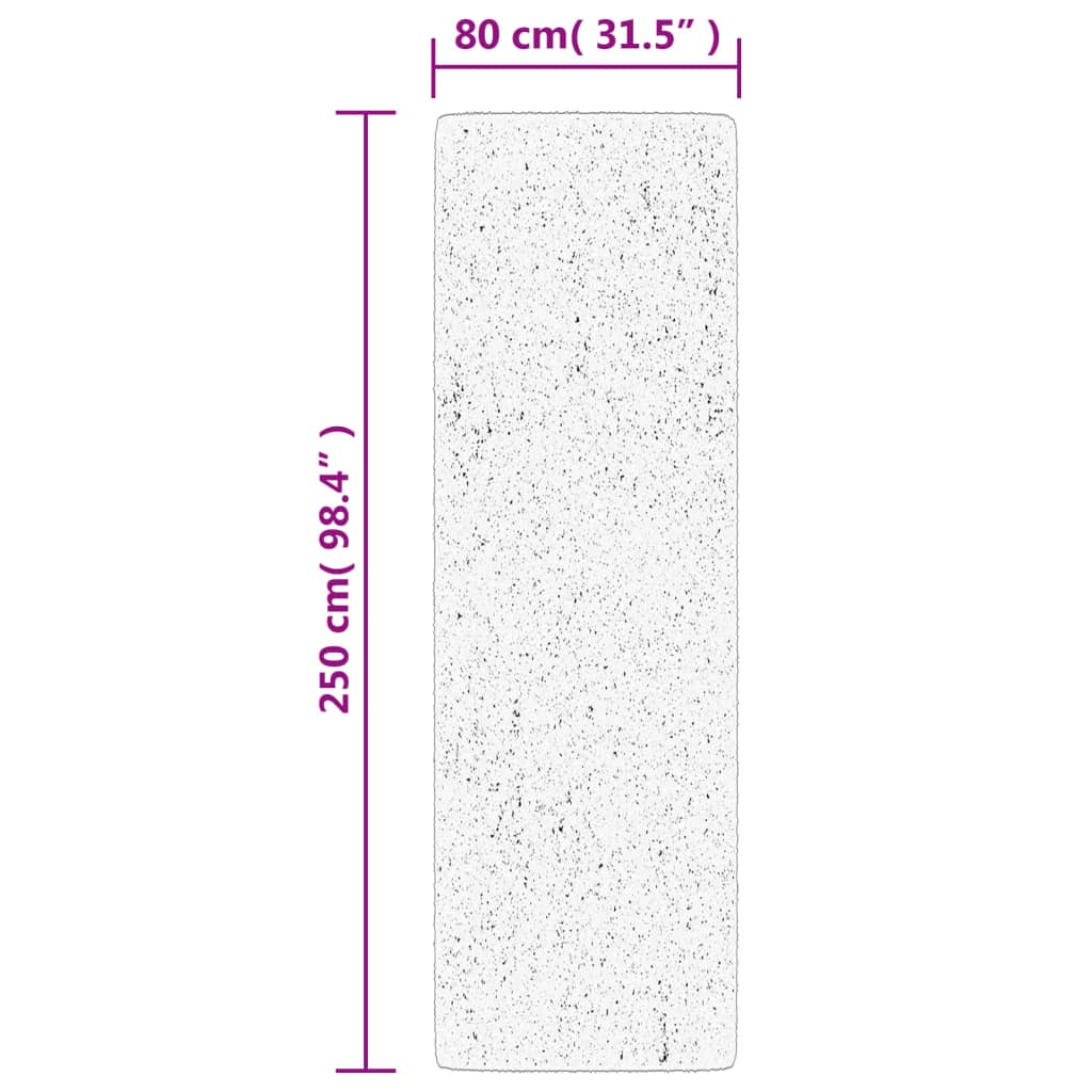 Tappeto Shaggy PAMPLONA a Pelo Lungo Moderno Grigio 80x250 cm - homemem39