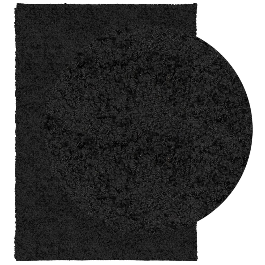 Tappeto Shaggy PAMPLONA a Pelo Lungo Moderno Nero 120x170 cm - homemem39