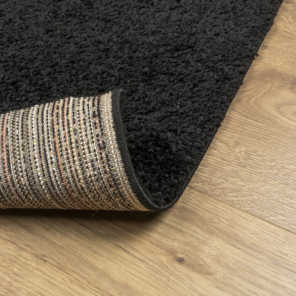 Tappeto Shaggy PAMPLONA a Pelo Lungo Moderno Nero 120x170 cm - homemem39