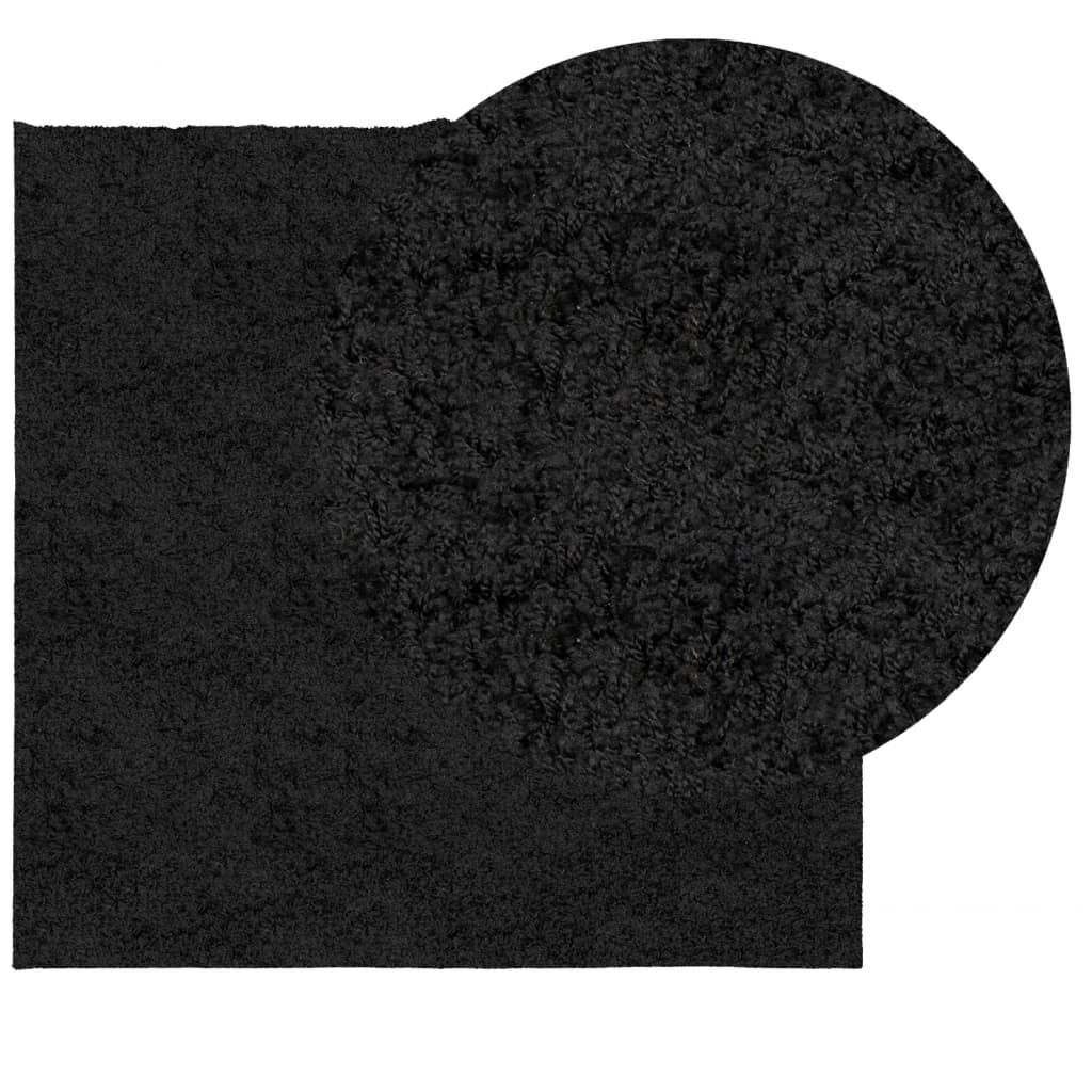 Tappeto Shaggy PAMPLONA a Pelo Lungo Moderno Nero 160x160 cm - homemem39