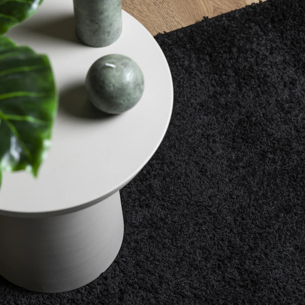 Tappeto Shaggy PAMPLONA a Pelo Lungo Moderno Nero 160x160 cm - homemem39