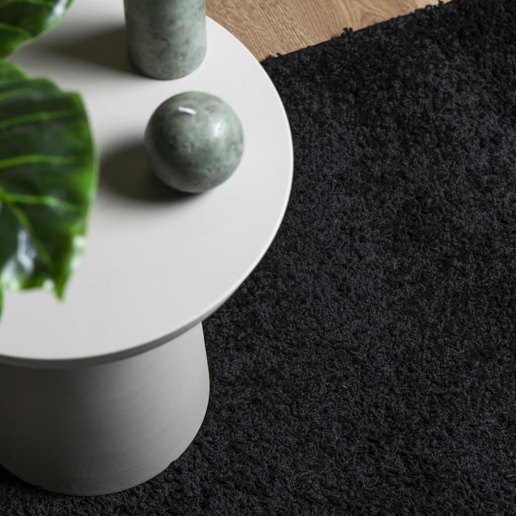 Tappeto Shaggy PAMPLONA a Pelo Lungo Moderno Nero 160x230 cm - homemem39