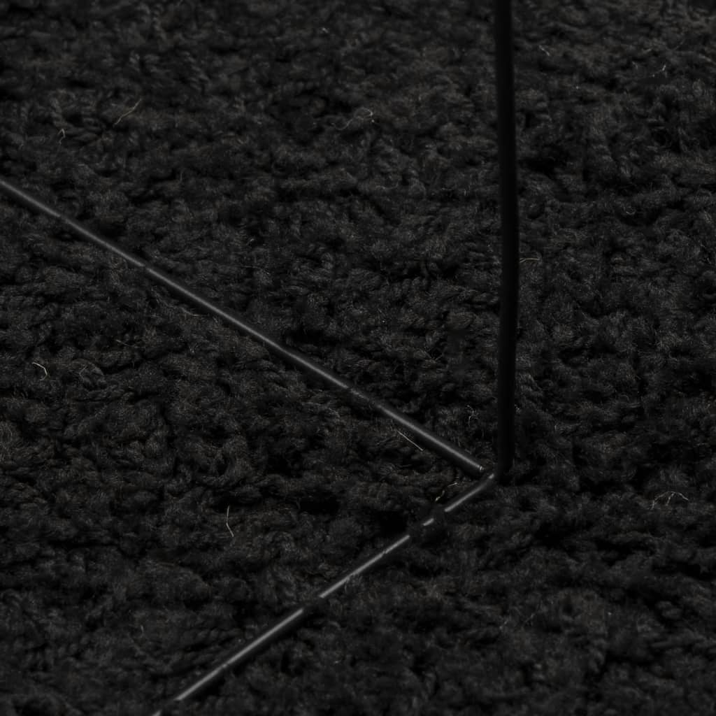 Tappeto Shaggy PAMPLONA a Pelo Lungo Moderno Nero 160x230 cm - homemem39