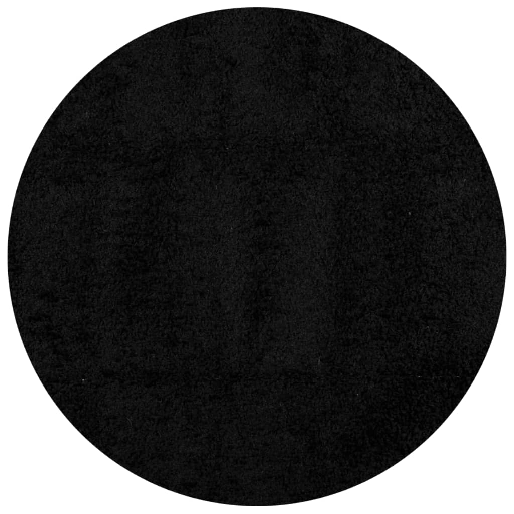 Tappeto Shaggy PAMPLONA a Pelo Lungo Moderno Nero Ø 280 cm - homemem39