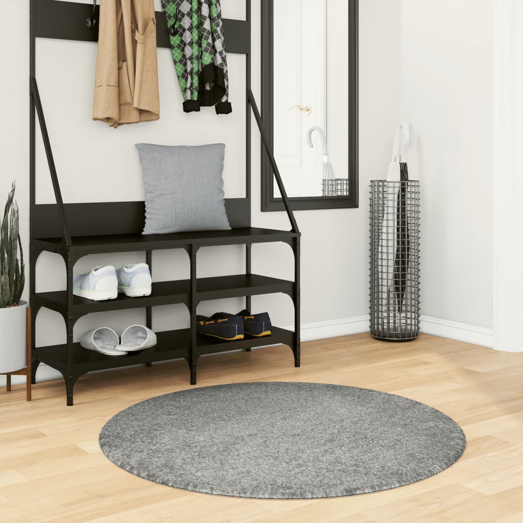 Tappeto Shaggy a Pelo Lungo Moderno Verde Ø 100 cm - homemem39