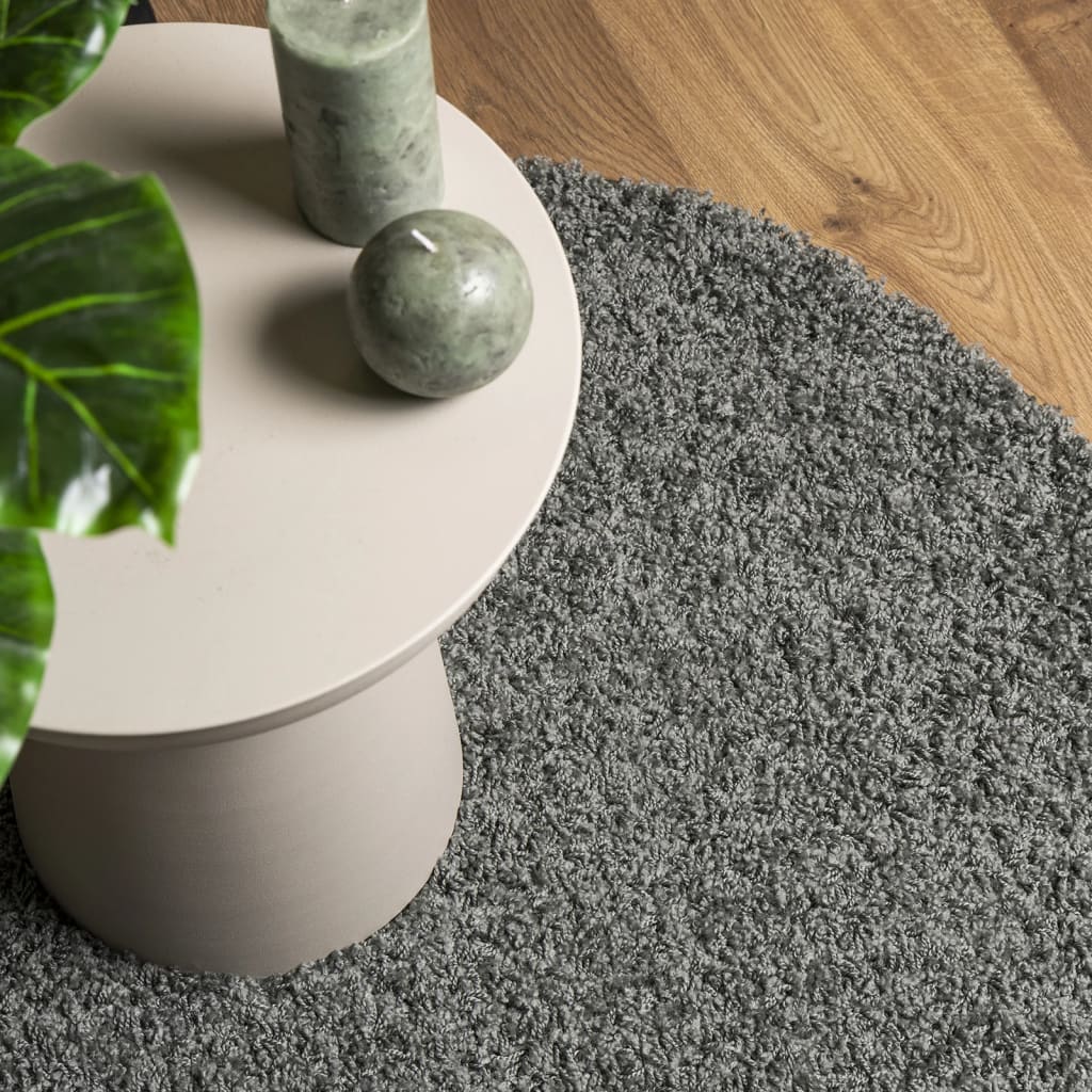 Tappeto Shaggy PAMPLONA a Pelo Lungo Moderno Verde Ø 280 cm - homemem39