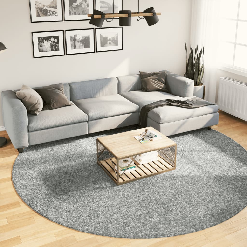 Tappeto Shaggy PAMPLONA a Pelo Lungo Moderno Verde Ø 280 cm - homemem39