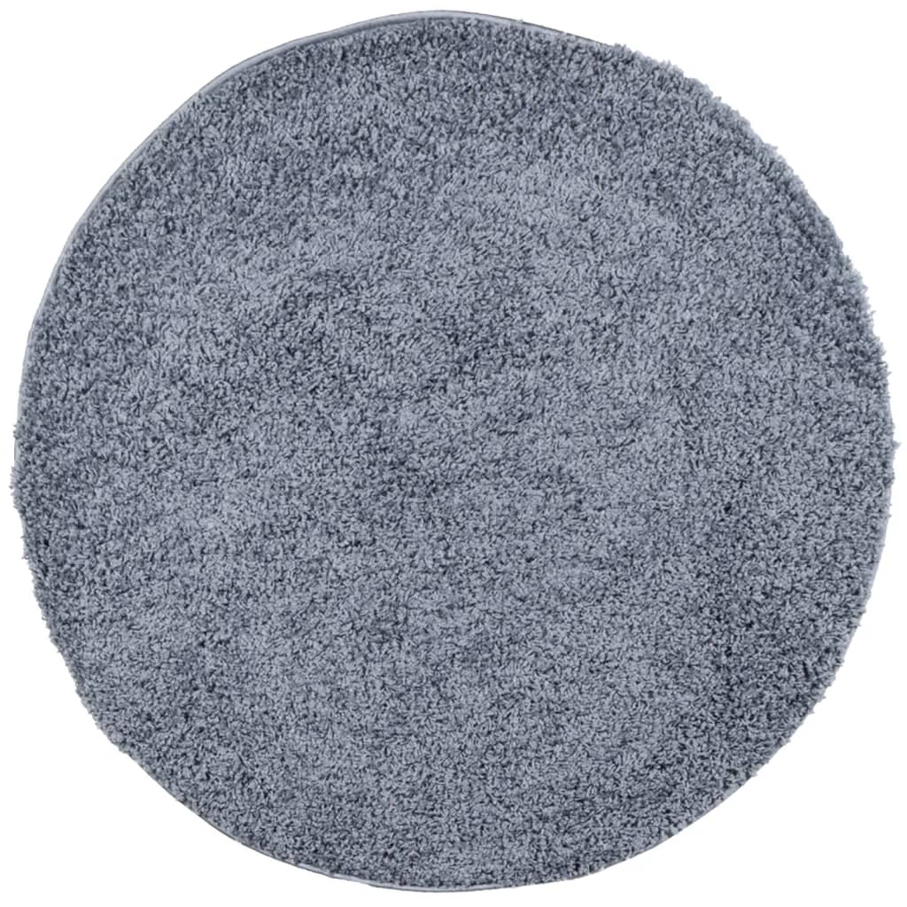 Tappeto Shaggy PAMPLONA a Pelo Lungo Moderno Blu Ø 80 cm - homemem39