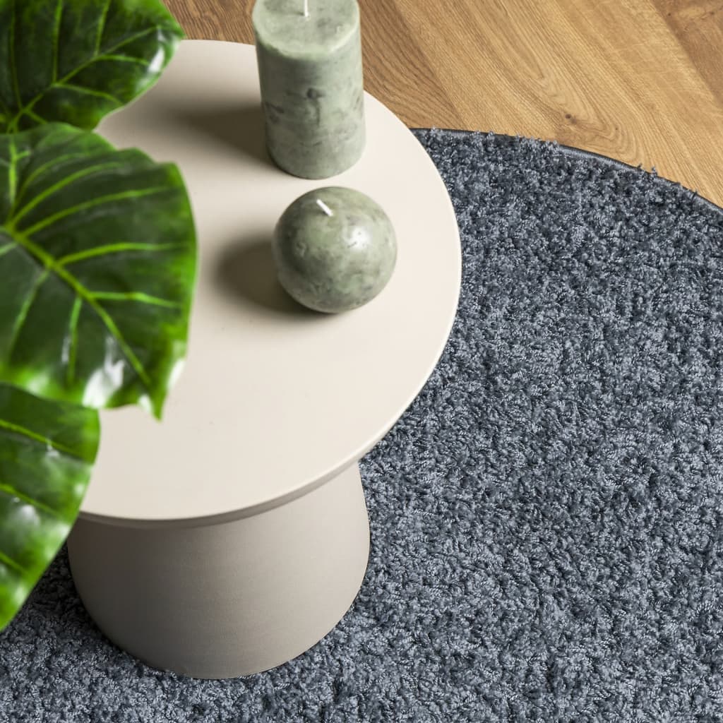 Tappeto Shaggy PAMPLONA a Pelo Lungo Moderno Blu Ø 100 cm - homemem39