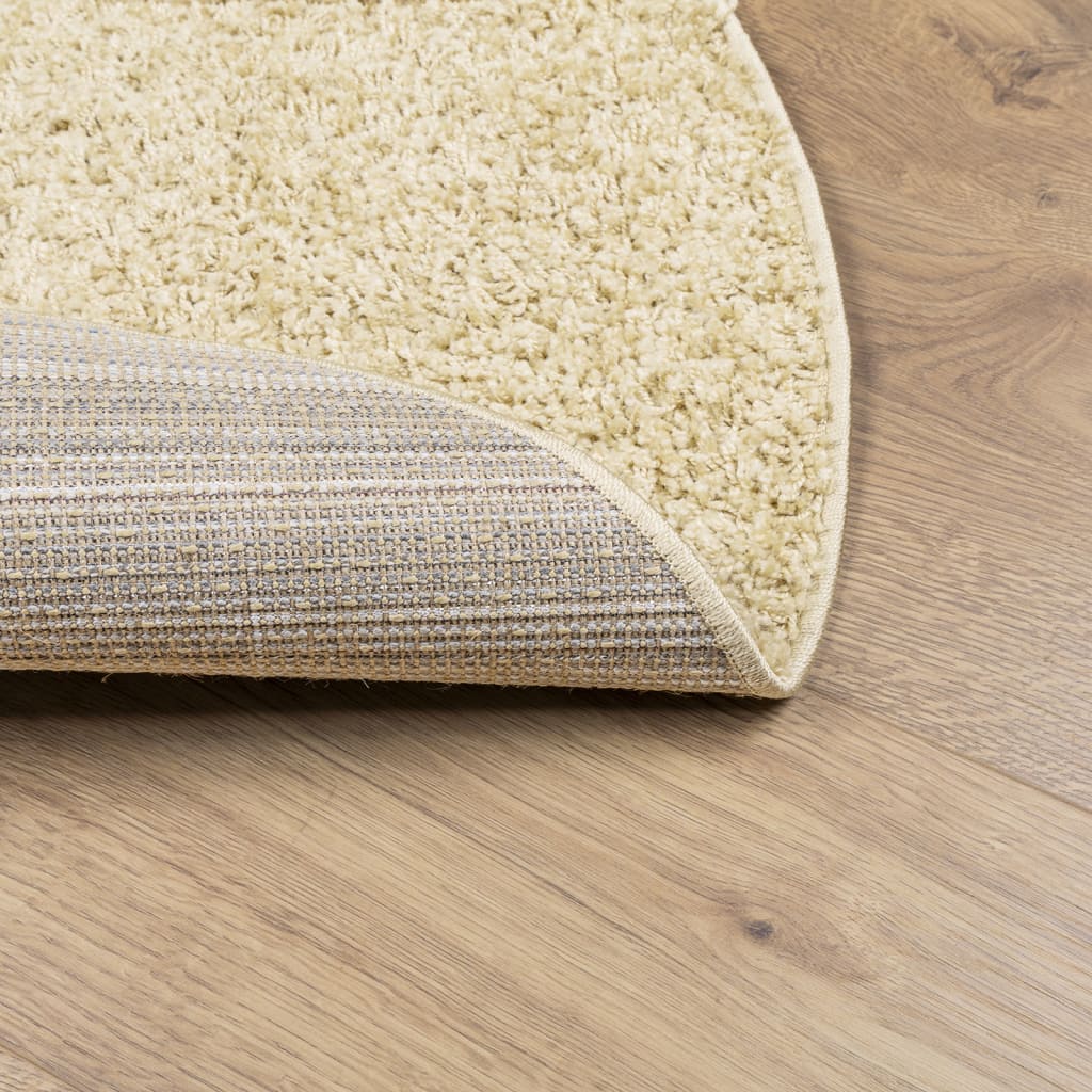 Tappeto Shaggy PAMPLONA a Pelo Lungo Moderno Oro Ø 100 cm - homemem39