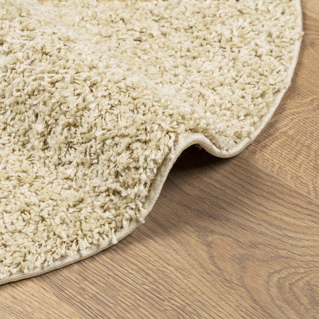 Tappeto Shaggy PAMPLONA a Pelo Lungo Moderno Oro Ø 100 cm - homemem39